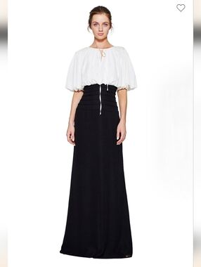 Tadashi Shoji Ivey Blousant Black and White Gown Size 8